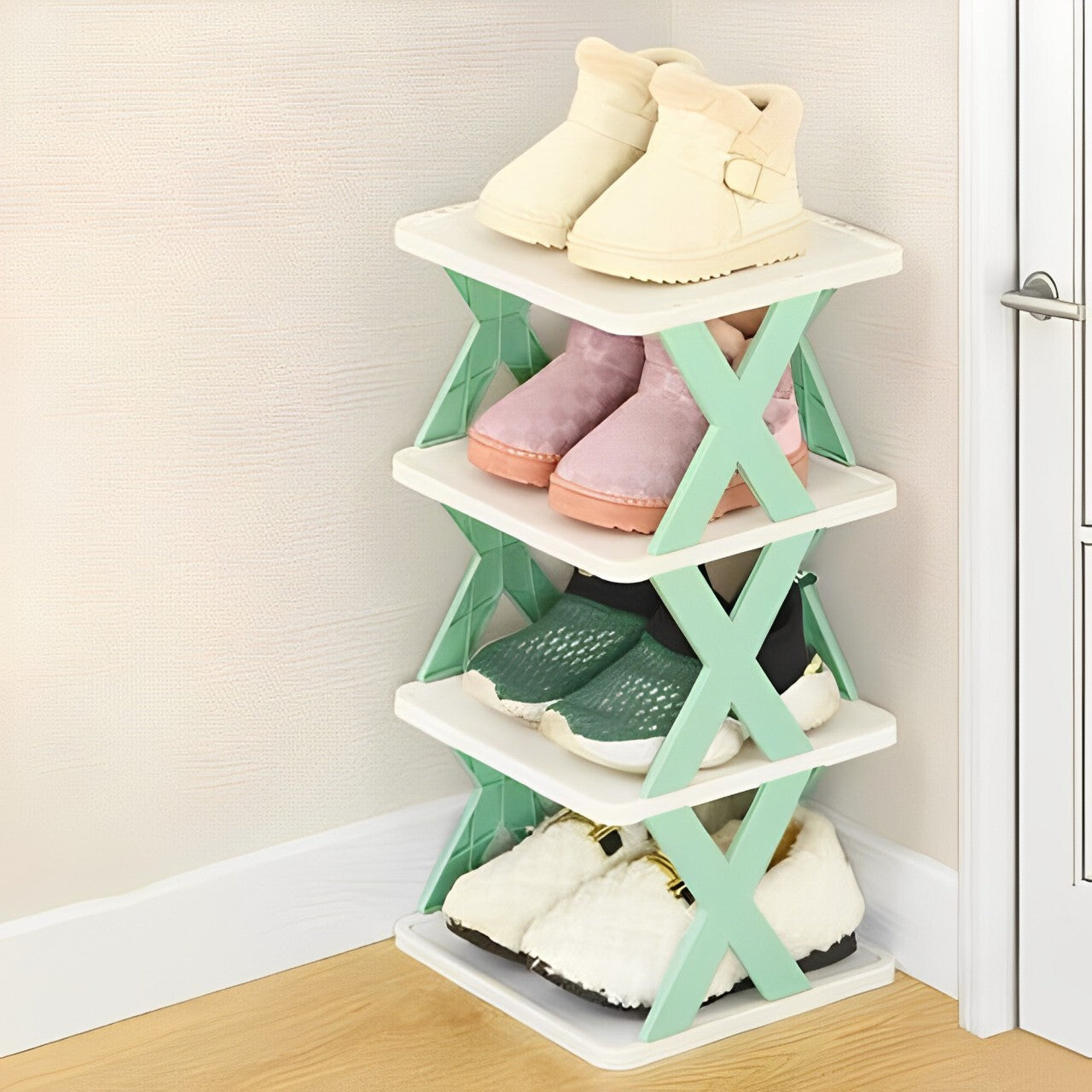 Compact 4-Tier Foldable Shoe Rack
