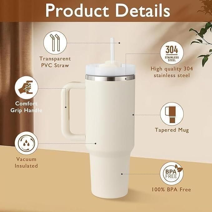 Classic Insulated Tumbler Mug with Straw