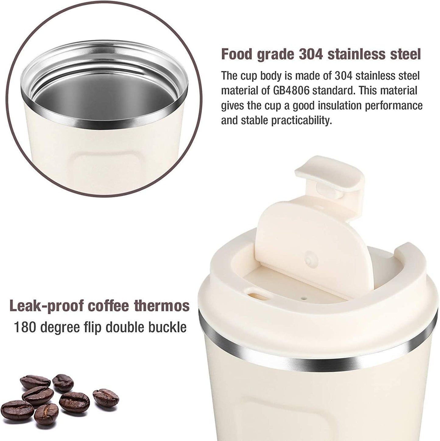 Stainless Steel Vacuum Insulated Coffee Mug – Leak-Proof, Double-Wall Travel Tumbler