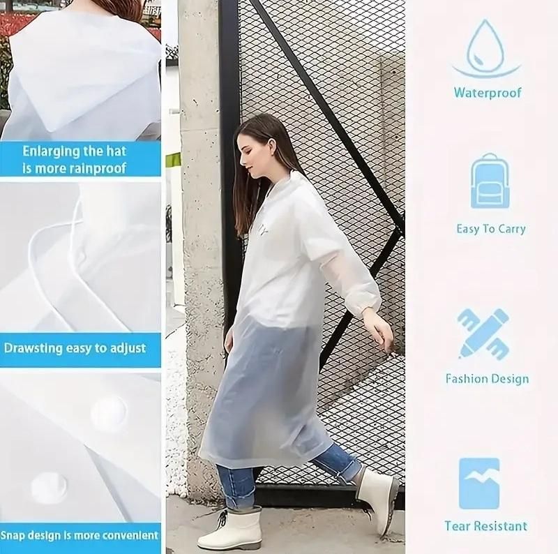 Unisex Reusable Hooded Raincoat