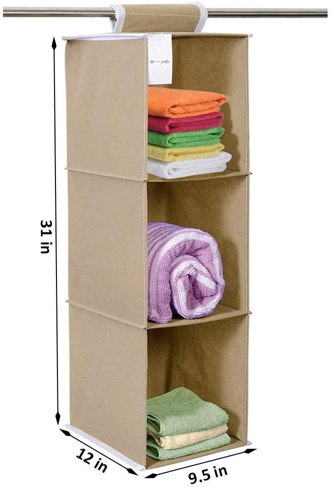 3-Shelf Hanging Wardrobe Organizer