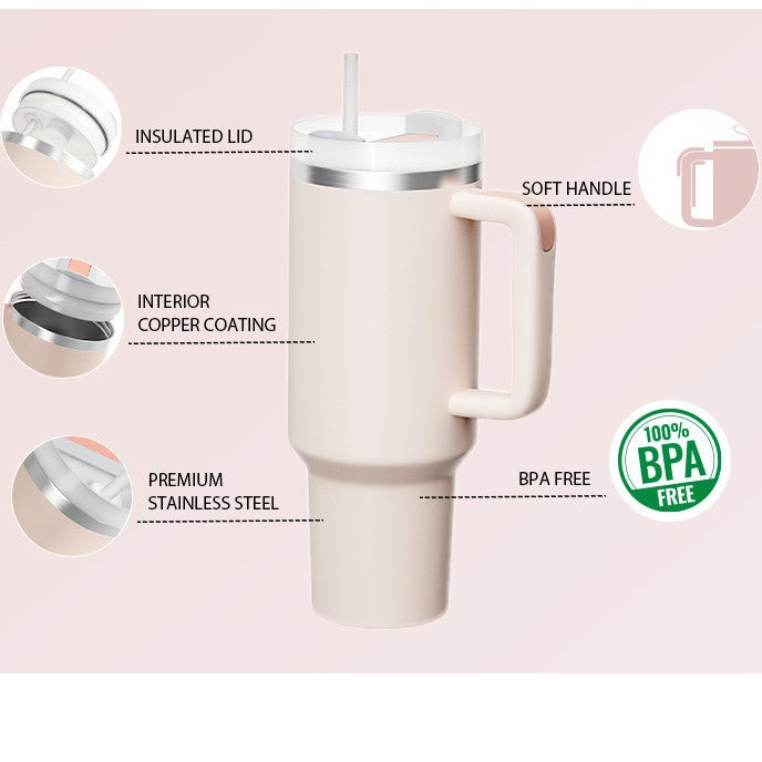 Classic Insulated Tumbler Mug with Straw