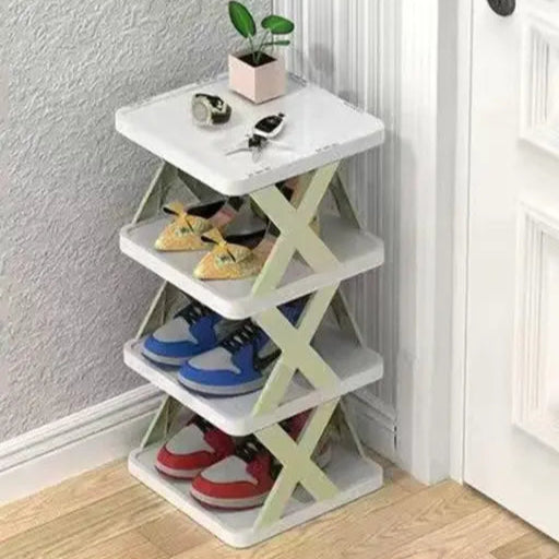 Compact 4-Tier Foldable Shoe Rack