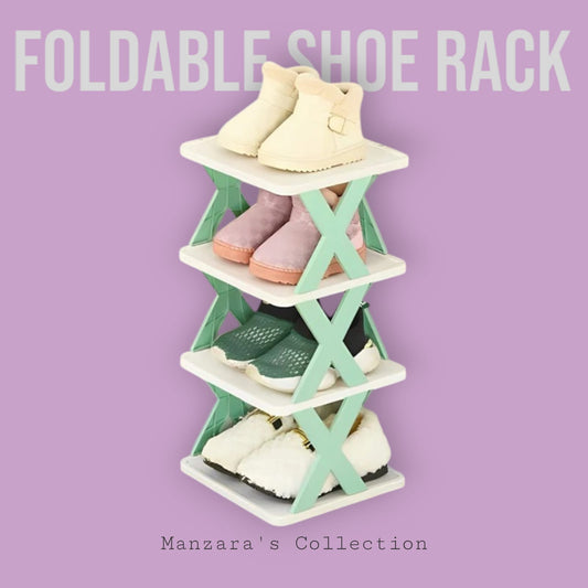 Compact 4-Tier Foldable Shoe Rack
